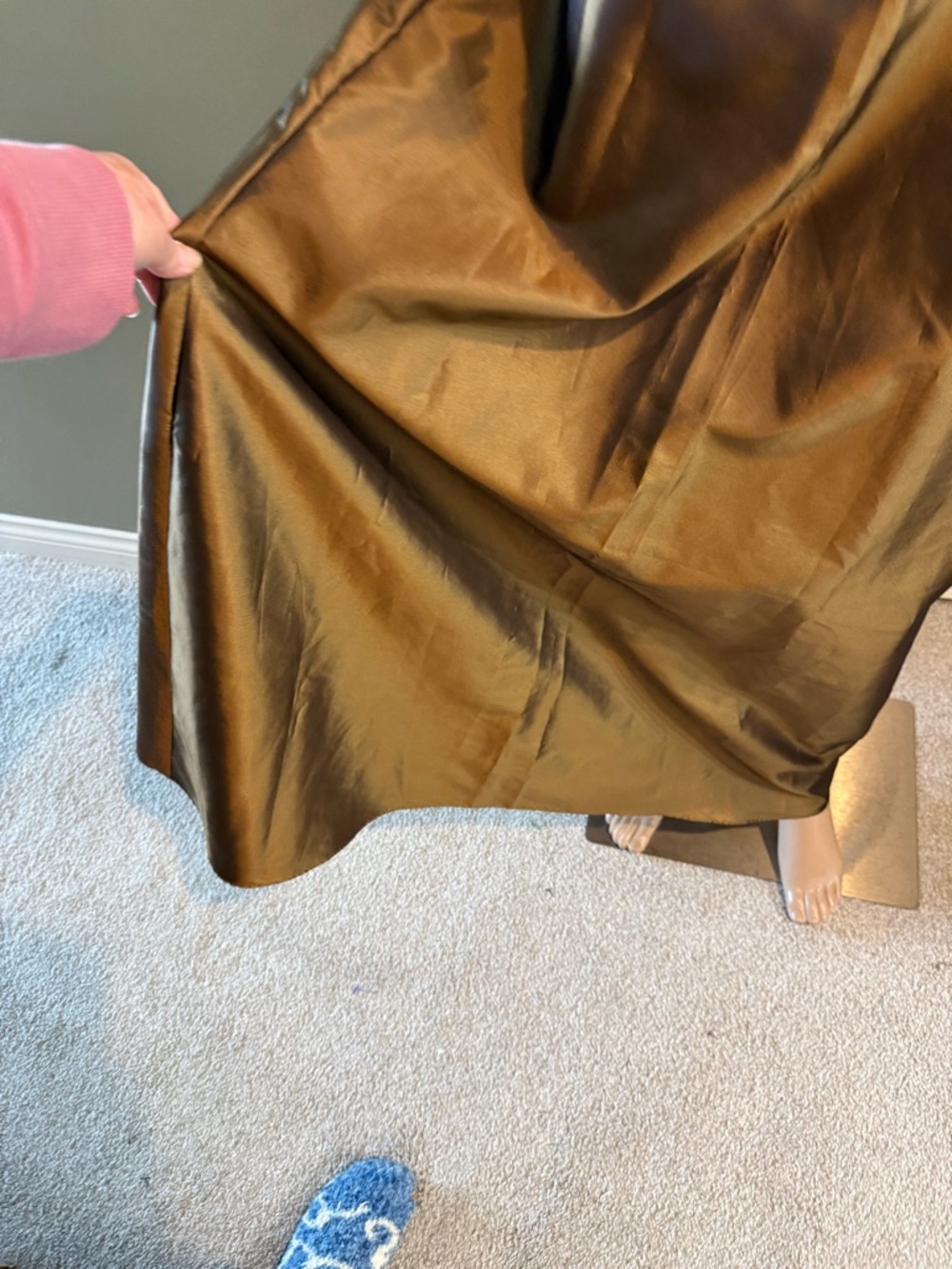 Y2K Ronni Nicole by Ouida Iridescent Bronze Satin Maxi Skirt M Trending Fall - Picture 4 of 11